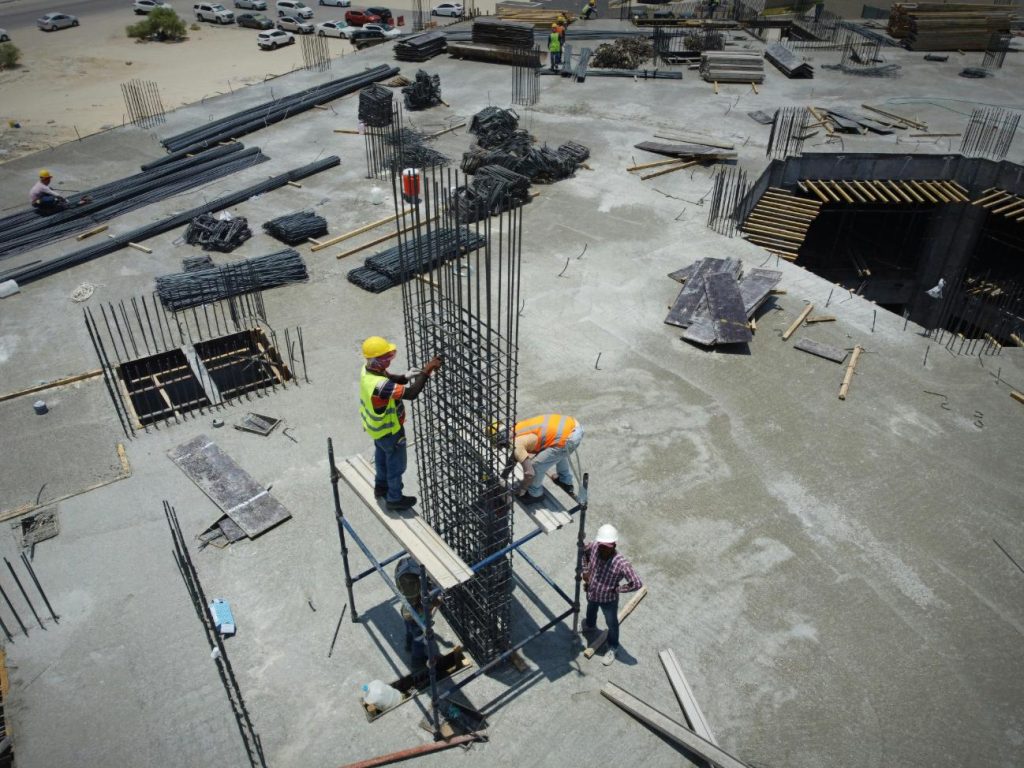 Construction workers on site